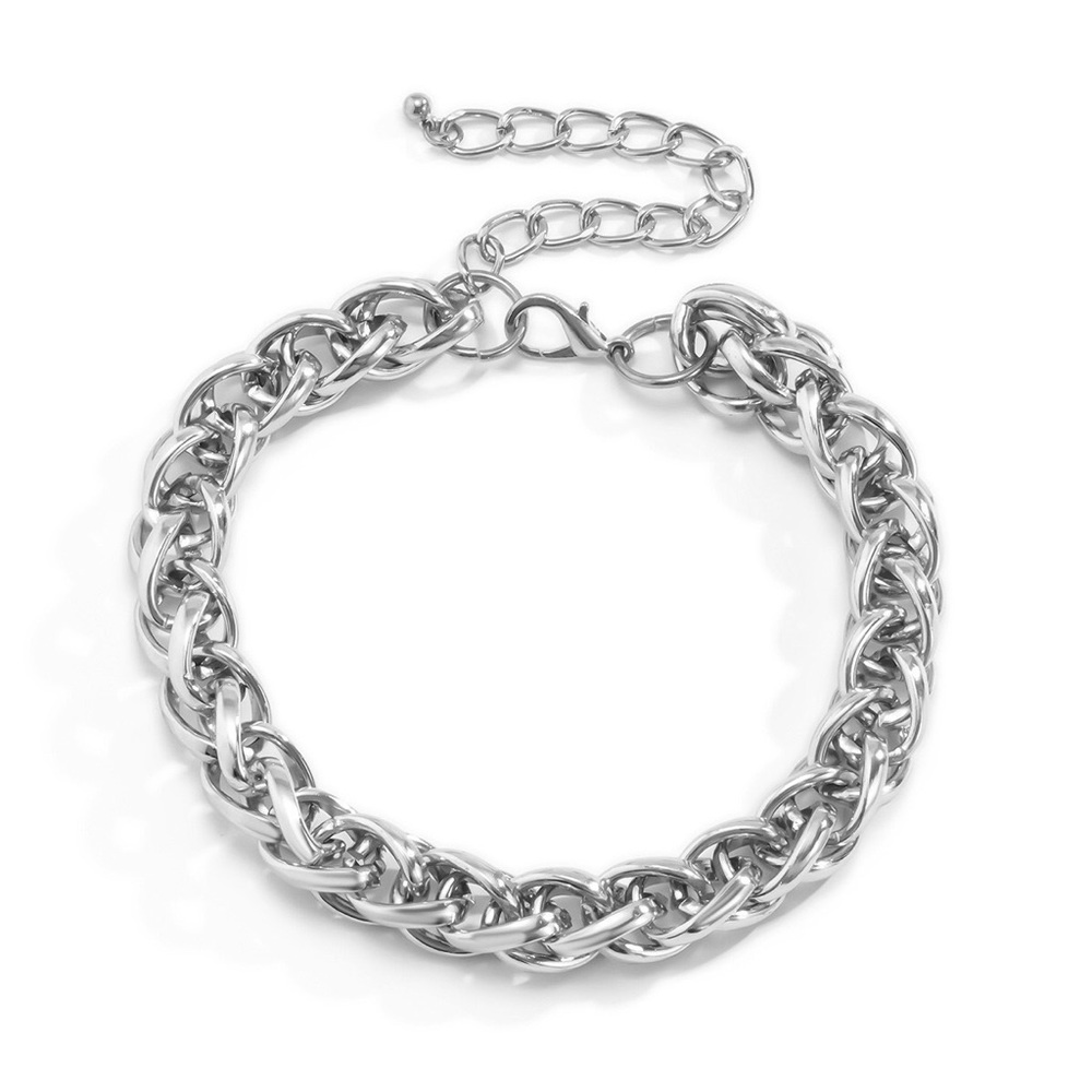 ⚜️[𝟯𝟬%𝗢𝗙𝗙|𝗯𝘂𝗻𝗱𝗹𝗲𝘀 𝟯+]⚜️Big Link Silver Braided Choker NEW - Picture 7 of 10